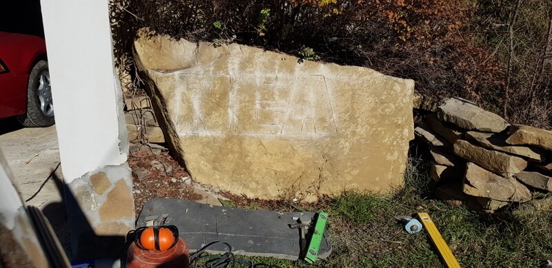 Dusty Inscription On rock