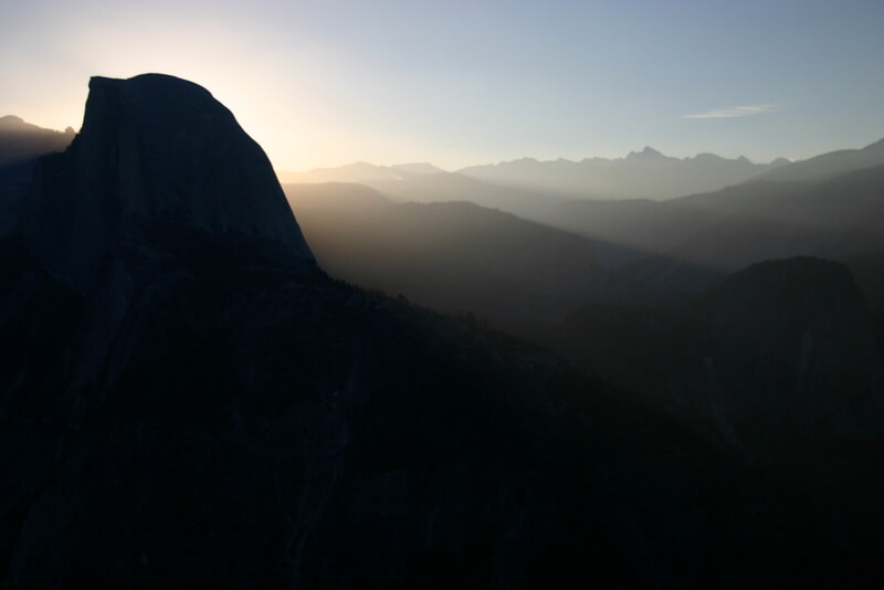 Day 36 Being on the morning side of the Half Dome, the sun hits it directly. I’m the only person on the planet this morning with this view.